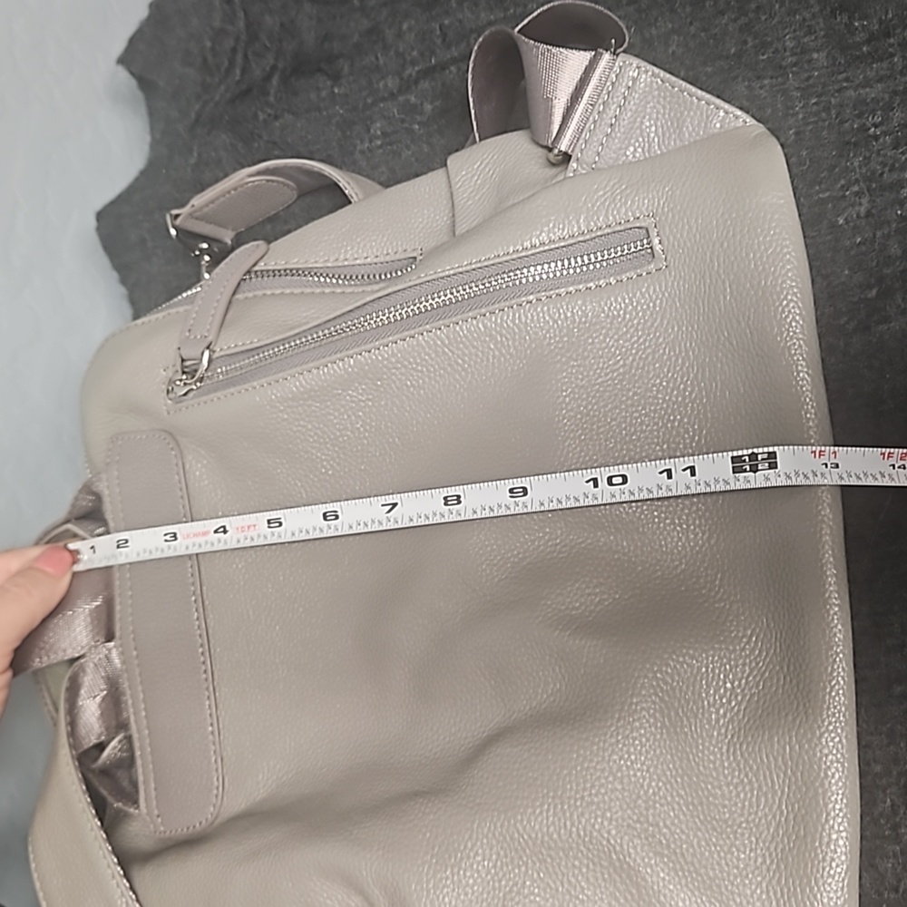 Convertible Backpack to Tote Dark Gray Pockets Travel Daily Leatherette - Picture 9 of 12